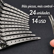 Pinzas Metálicas para Peluquería | 24 Unidades | Tipo Caimán | 14 USD - Img 56862445