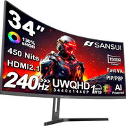 new monitor Sansui es-g34c5 Pro Curvo	34inc/Ultra2K/Fast-VA/1500R/HDR10/0.5ms/240hz - Img 58235695
