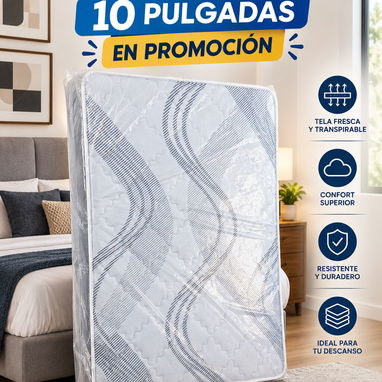 > 🛏️ COLCHONES ORIGINALES DE,10y 8  pulgadas de altura   MUELLES y espuma  > ▪️ Incluye pareja de almohadas de regalo. - 6/7