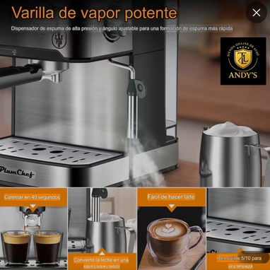 Cafetera espresso de acero inoxidable - 9/9