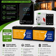 Kit solar de inversor Sumry 4kw 110v con dos baterías 5120wh las dos juntas 12.8v y 200ah cada una se da con instalación - Img 58463469