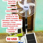 VENTILADOR RECARGABLE DE PEDESTAL 16" SACO + PANEL SOLAR (LHZ) Marca: SACO - Img 55060962