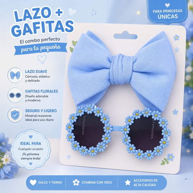 Kit de gafas y lazo de niña - 2/3