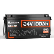 Humsienk Batería LiFePO4 24V 100Ah, 2.56kWh, 100A - Img 57351813