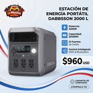 Estacion de Energia Dabbsson 2000L , ⚡2200W / 🔋2048Wh , 🗻 Pico 4400W ,🕒 Velocidad de Carga de 0% a 80% en 1.5 h - Img 57510701