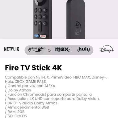 Fire TV Stick 4K Compatible con NETFLIX, PrimeVideo, HBO MAX, Disney+, Hulu, XBOX GAME PASS - 2/7