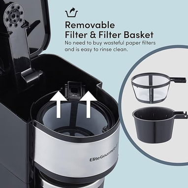 Cafetera personal Elite Gourmet - Util y practica, ahorra café e ideal para usar con estaciones de energia - Img 124082628