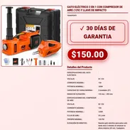 GATO ELÉCTRICO 3 EN 1 CON COMPRESOR DE AIRE (12V) Y LLAVE DE IMPACTO . - Img 57881709
