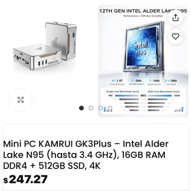 📲52774129 Venta de computadoras minipc de varios tipos y modelos Nuevas y con garantia, portabilidad y eficienci - Img 123382535