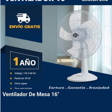 Ventilador de mesa. 1 año de  Garantía. Domicilio incluido. - 2/2