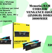 Memorias RAM CORSAIR VENGANCE 32GB (2X16GB) DDR5 5600MHZ - Img 48096709