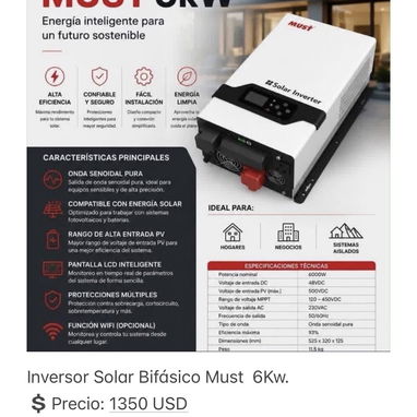 Inversores solares y baterías de las marcas MUST e INFINITY SOLAR. Diferentes potencias. NUEVO. ENTREGA INMEDIATA - Img 127941597