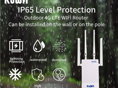 Router KuWFi 3G/4G Exterior IP65 LTE Sim 150mb/s 0km - Img 59384525