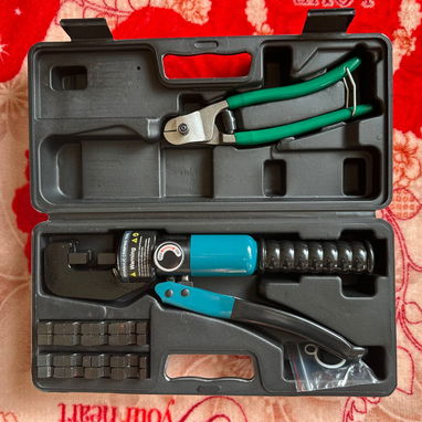 Pinza de Crimpado Hidráulica 6 toneladas 12AWG a 00 viene con todos sus acessorios - Img 123438867