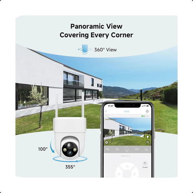 (X)  Cámaras de seguridad solar Oculview DL201 2K, kit de 2 con visión 360° y color nocturna  $98.60 - Img 126483634