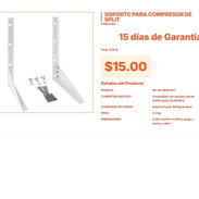 Base de Pared para Compresor de Split ML-AC-BRACKET de Lujo $15.00 VPT#-0292 - Img 55562505