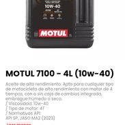 MOTUL 7100 - 4L (10w-40). Aceite de alto rendimiento. Tipo de motor: 4T - Img 56346122
