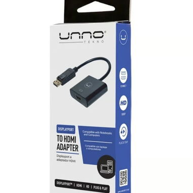 Adaptador Unno Tekno DisplayPort A HDMI 1080p Compatible Thunderbolt Plug & Play Para Monitores y TVs 🔶 $8 - 4/4