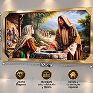 CUADRO DECORATIVO – JESÚS Y LA SAMARITANA! ✅ Diseño elegante con marco dorado. ✅ Perfecto para regalar o decorar el hog - Img 58020545