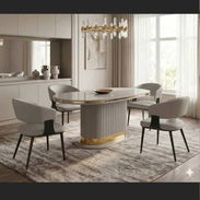 Juego de comedor de 4 silla mesa ovalada de lujo importado mensajería incluida en la Habana comunícate con Pedro - Img 52952157