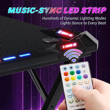 Mesa de escritorio gaming de 47  pulgadas con luces LED - Img 115667779