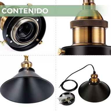 Lámpara de techo colgante decorativa moderna negra y dorada(juego de 3). Nueva - Img 99717595
