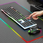 Kit de Teclado y mouse gamer y mecánicos  luminoso con retroiluminacion LED. Compatible:Maquina de escritorio y portátil - Img 45233511
