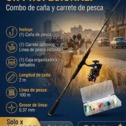🎣 COMBO DE 🐟 BARA DE PESCAR - CARRETE - SEÑUELOS. MENSAJERÍA CON FACTURA Y GARANTÍA. TL 54833699 - Img 55327945