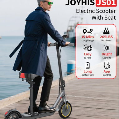 Carriola eléctrica para adultos / scooter 'Joyhis' con asiento desmontable Color: GRIS 350W Litio 36V/5.2Ah RIN 8.5' NEW - 3/6
