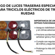 Juego de luces traseras para triciclos 48-60v 29x9cms - Img 58329674