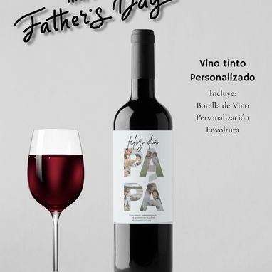 Botellas de vino personalizadas día del padre papá - Img 123337428