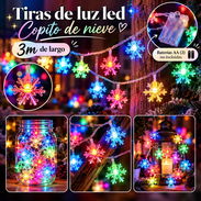 Tiras de copitos con luz led para navidad Colores: amarillo, blanco y multicolor Medida: 3 metros Pilas (2) AA no inclu - Img 58322158