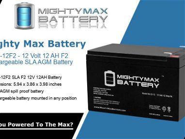 12 V 12 Ah F2 Scooter Batería sustituye a la batería Panasonic LC-RA1212P – Mighty Max marca producto 53828661 - Img 66661690