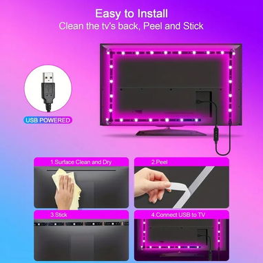 📺​ TIRA LED RGB PARA TEVISORES 📺​ COLORES PARA SUS TV 📺​ 3M 📺​ 60 LEDS 📺​ 5.887.23.60 - Img 103583954