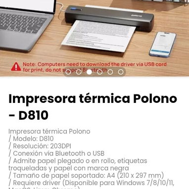 Impresora térmica Polono. Modelo: D810 - Img 121857720