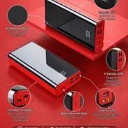 Power Bank 50000mAh con linterna LED Color: Rojo Cod:Alofoke - Img 55735284