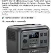 PLANTA ELECTRICA BLUETTI ELITE 100 V2 DE 1800 W HASTA 3600 W. NUEVA EN CAJA SELLADA! MENSAJERIA INCLUIDA EN ALGUNAS ZONA - Img 56478669