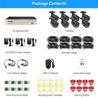 Cámaras de Seguridad, Sistema de vigilancia Zosi de 8 cámaras,Kit Seguridad Cámaras Vigilancia - Img 122746004