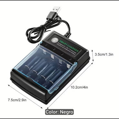 cargador de batería inteligente con pilas recargables AA y AAA - Img 124795059