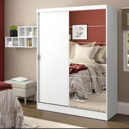 clóset de 2 puertas con espejo y 2 Gavetas corredizas disponible en blanco y carmelita - Img 56952804
