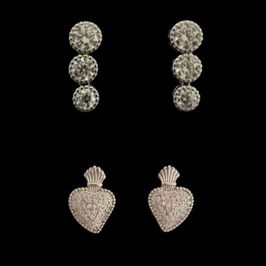 Aretes de plata sencilla - 3/10