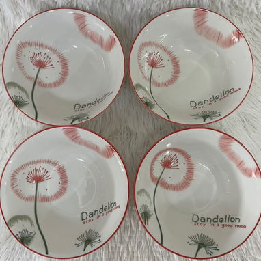 🍬🍮 SET DE 4 DULCERAS O TAZONES PEQUEÑOS – CRISTAL/LOZA, BLANCOS CON DISEÑOS – 4 500 CUP - 2/4