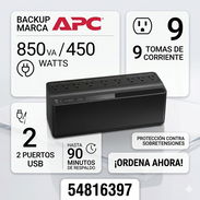 Backup marca APC 850V y 450W con 9 Tomas y 2 puertos USB - Img 55587105
