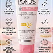 Crema Facial PONDS Clarant B3 100g con Protección Solar FPS30. Antimanchas Humectante Protección UVA/UVB con Vit B3 y B6 - Img 57028367