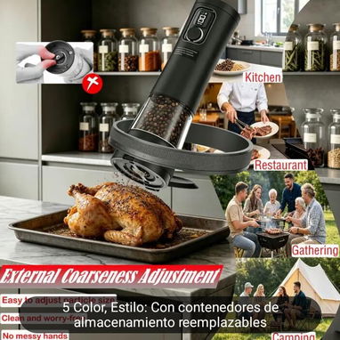 Juego de molinillos eléctrico de sal y pimienta - Img 124742996