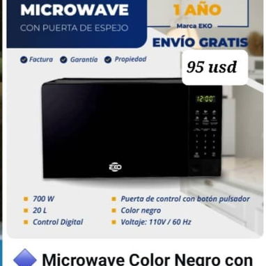 Microwave marca eko garantía un año envío gratis - 2/2