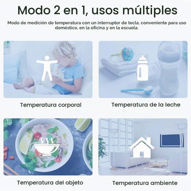 🌡️👶🧑‍⚕️ Termómetro Digital Infrarrojo Sin Contacto – Frente, LCD, Alarma de Fiebre, Lectura Instantánea ℃/℉ - 4/8