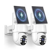 Cámaras de Seguridad Solar Gianteye 2K Inalámbricas para Exterior, Pack de 2, PTZ, Visión Nocturna a Color y Audio 2 Vía - Img 57403263