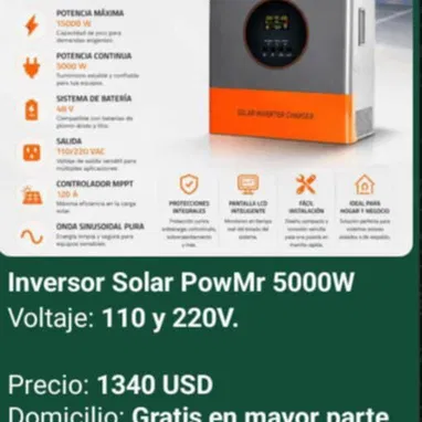 Ecoflow, inversores, Estaciones d energía bluetti, lámparas recargables con panel, cable adaptador solar, kit para panel - Img 121567392