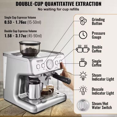 Cafetera Vevor con molinillo incorporado - 5/6